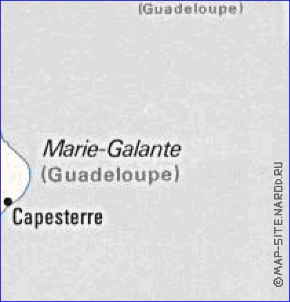 carte de Guadeloupe en anglais