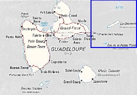 carte de Guadeloupe en anglais