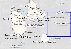 carte de Guadeloupe en anglais