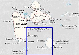 carte de Guadeloupe en anglais