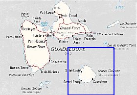 carte de Guadeloupe en anglais