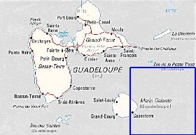 carte de Guadeloupe en anglais