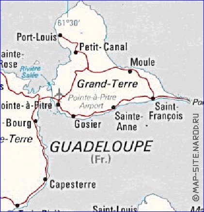 carte de Guadeloupe en anglais