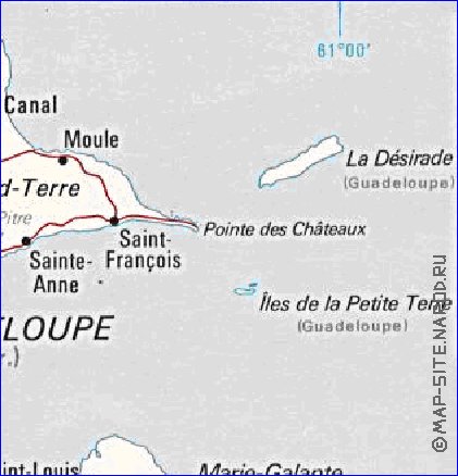 carte de Guadeloupe en anglais