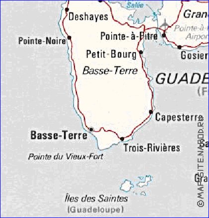 carte de Guadeloupe en anglais