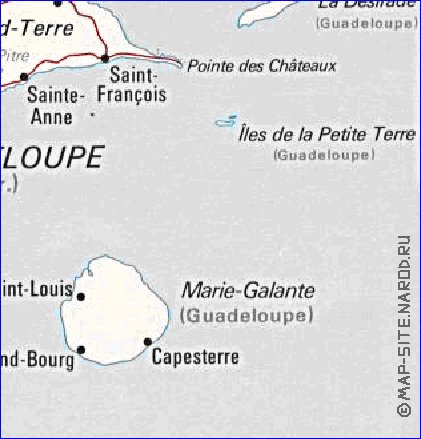 carte de Guadeloupe en anglais