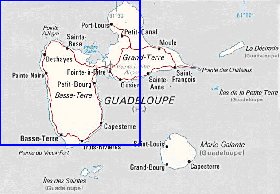 carte de Guadeloupe en anglais