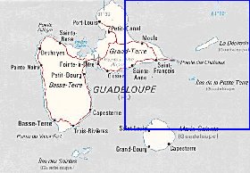 carte de Guadeloupe en anglais