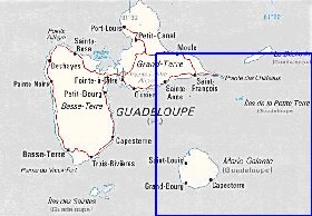 carte de Guadeloupe en anglais