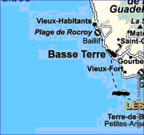 mapa de Guadalupe em frances