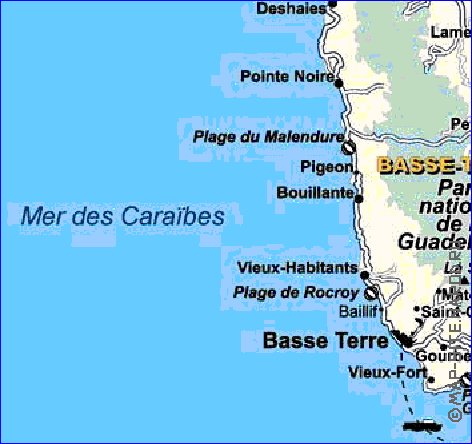 carte de Guadeloupe