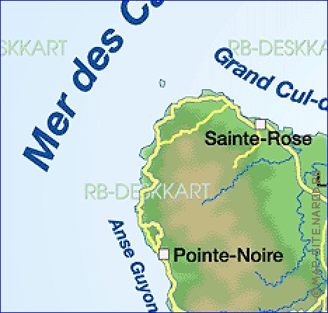 carte de Guadeloupe en allemand