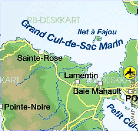 carte de Guadeloupe en allemand