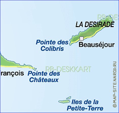 carte de Guadeloupe en allemand