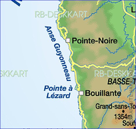 carte de Guadeloupe en allemand