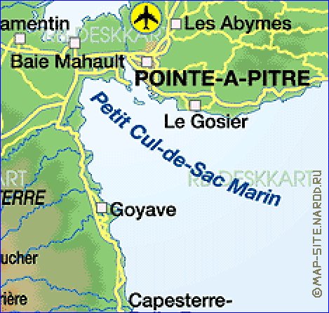 carte de Guadeloupe en allemand