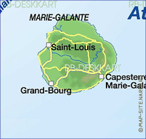 carte de Guadeloupe en allemand