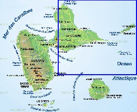 carte de Guadeloupe en allemand