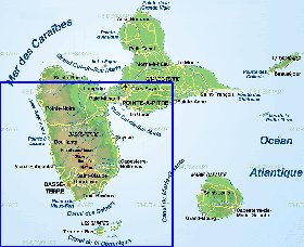 carte de Guadeloupe en allemand