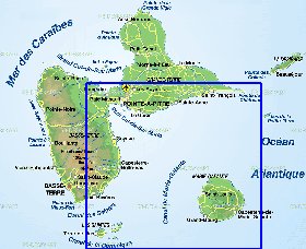 carte de Guadeloupe en allemand