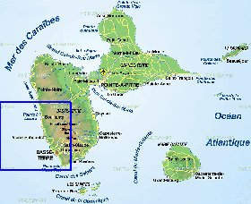 carte de Guadeloupe en allemand