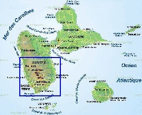 carte de Guadeloupe en allemand