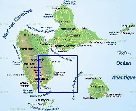 carte de Guadeloupe en allemand