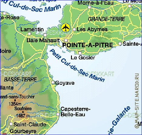 carte de Guadeloupe en allemand