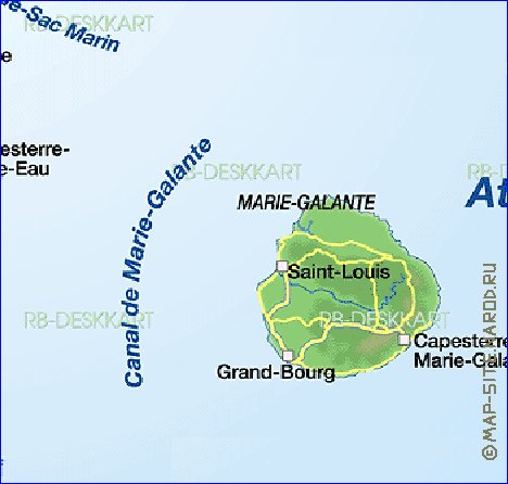 carte de Guadeloupe en allemand