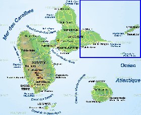 carte de Guadeloupe en allemand