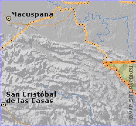 Administrativa mapa de Guatemala em ingles