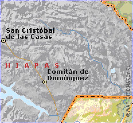 Administrativa mapa de Guatemala em ingles