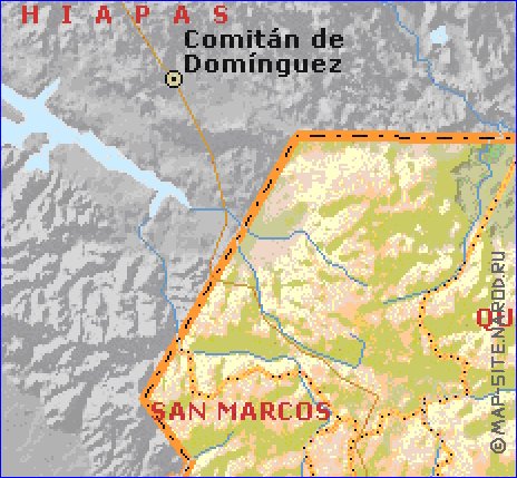 Administrativa mapa de Guatemala em ingles