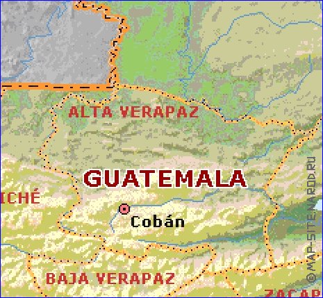 Administratives carte de Guatemala en anglais