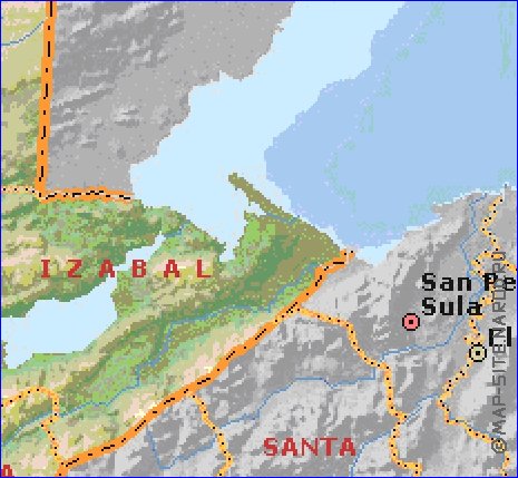 Administrativa mapa de Guatemala em ingles