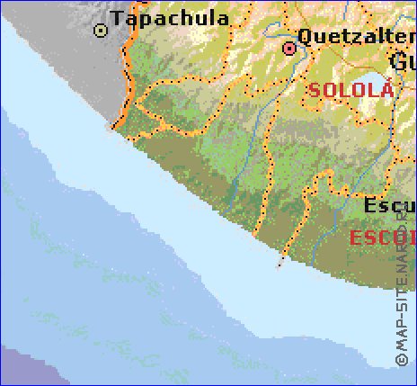 Administrativa mapa de Guatemala em ingles