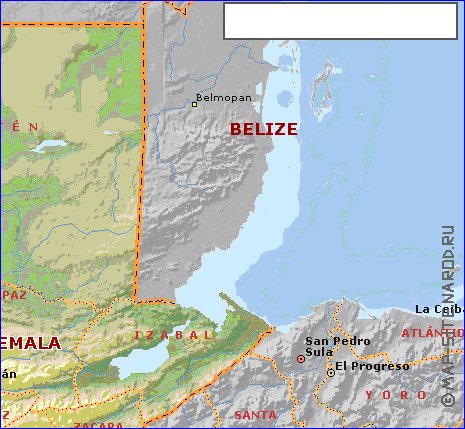 Administrativa mapa de Guatemala em ingles