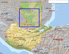 Administratives carte de Guatemala en anglais