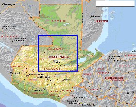 Administratives carte de Guatemala en anglais