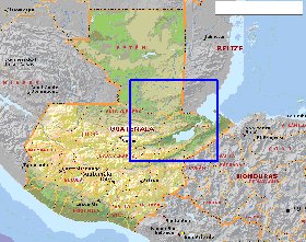 Administrativa mapa de Guatemala em ingles