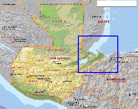 Administrativa mapa de Guatemala em ingles