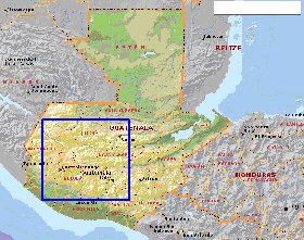 Administratives carte de Guatemala en anglais