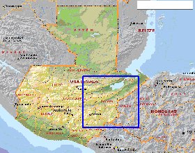 Administratives carte de Guatemala en anglais