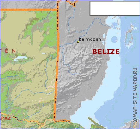 Administrativa mapa de Guatemala em ingles