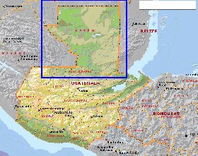 Administrativa mapa de Guatemala em ingles