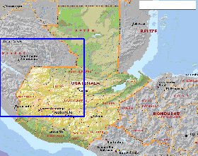 Administratives carte de Guatemala en anglais