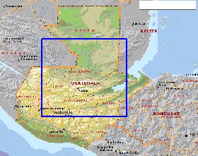 Administratives carte de Guatemala en anglais