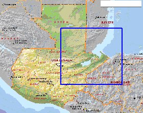 Administrativa mapa de Guatemala em ingles