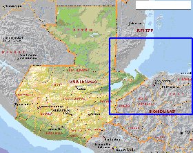 Administrativa mapa de Guatemala em ingles