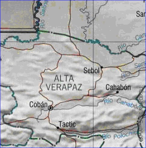 Administrativa mapa de Guatemala